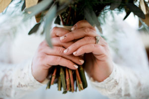 bridal nails, seedling photography, winter wedding