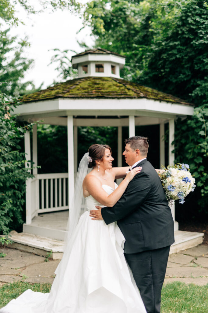 bride and groom at The Boat House wedding center