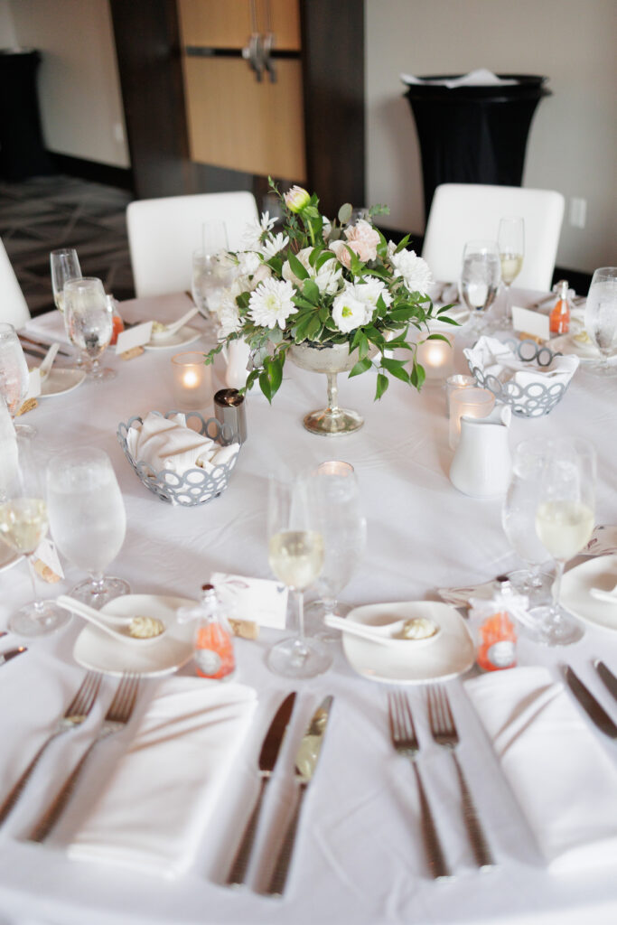 full table setting at Le Meridian Hotel