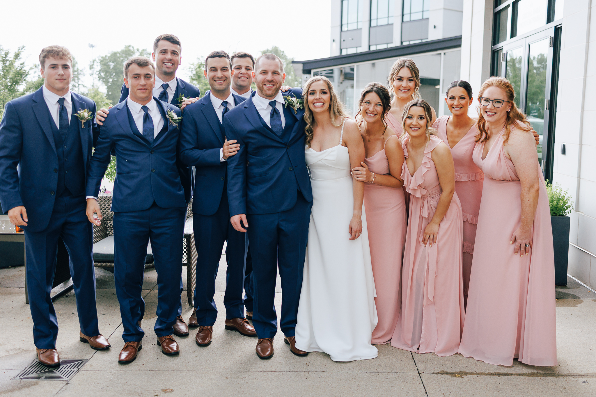 Bridal Party at cocktail hour at The Fives Venue in Columbus Ohio