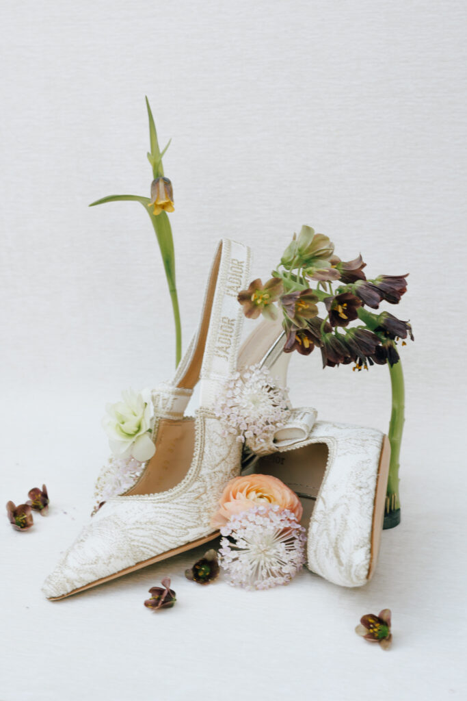 doir wedding shoes styled by wedding planner