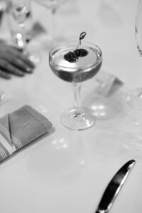 martini on the table at the leveque hotel